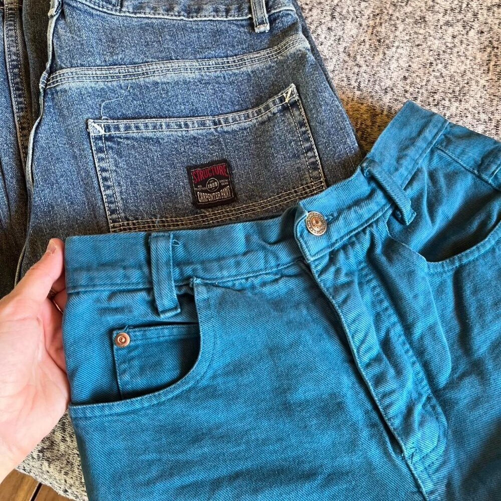 80s/90s vintage teal high waisted mom jeans MIchael G. 24/25/26 - Picture 7 of 7